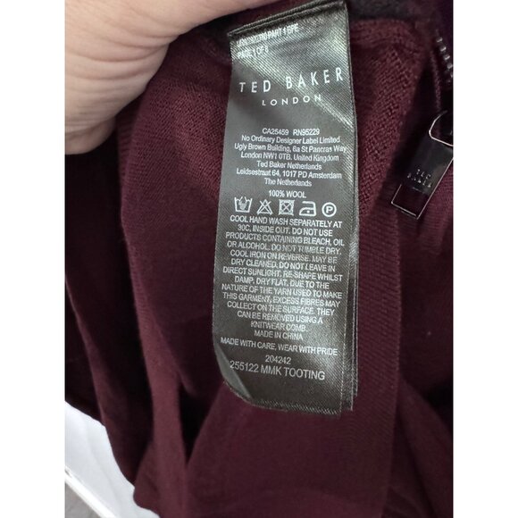 Ted Baker mmk tooting merino wool quarter zip sweater size XXL preppy career - Picture 5 of 6